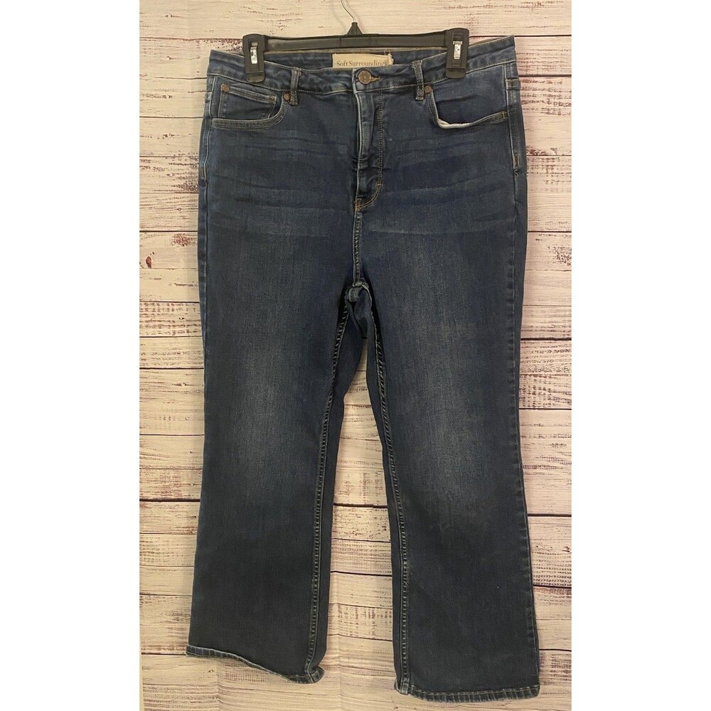 Soft Surroundings Women's Sz 14 Ultimate Denim Straight Leg Jeans Style 2FY37